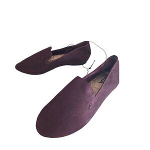 Burgundy MIA Macy faux suede padded loafer flats